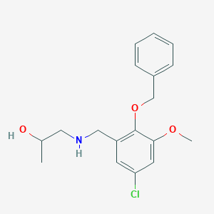 molecular formula C18H22ClNO3 B271628 1-{[2-(Benzyloxy)-5-chloro-3-methoxybenzyl]amino}propan-2-ol 