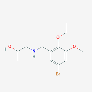 molecular formula C13H20BrNO3 B271629 1-[(5-Bromo-2-ethoxy-3-methoxybenzyl)amino]propan-2-ol 