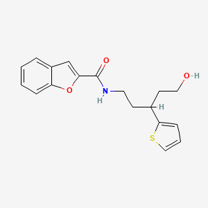 N-(5-hydroxy-3-(thiophen-2-yl)pentyl)benzofuran-2-carboxamide