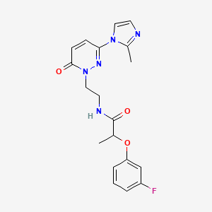 2-(3-fluorophenoxy)-N-(2-(3-(2-methyl-1H-imidazol-1-yl)-6-oxopyridazin-1(6H)-yl)ethyl)propanamide