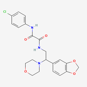 molecular formula C21H22ClN3O5 B2716305 N-[2-(1,3-benzodioxol-5-yl)-2-morpholin-4-ylethyl]-N'-(4-chlorophenyl)ethanediamide CAS No. 887217-35-8