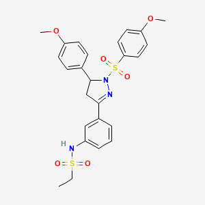 B2716307 N-[3-[3-(4-methoxyphenyl)-2-(4-methoxyphenyl)sulfonyl-3,4-dihydropyrazol-5-yl]phenyl]ethanesulfonamide CAS No. 851782-82-6