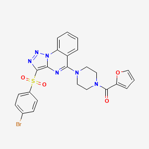molecular formula C24H19BrN6O4S B2716312 3-[(4-Bromophenyl)sulfonyl]-5-[4-(2-furoyl)piperazin-1-yl][1,2,3]triazolo[1,5-a]quinazoline CAS No. 899348-66-4