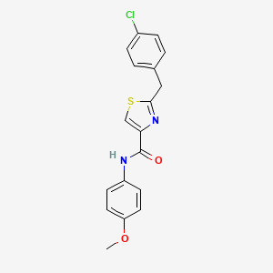 molecular formula C18H15ClN2O2S B2716318 2-[(4-chlorophenyl)methyl]-N-(4-methoxyphenyl)-1,3-thiazole-4-carboxamide CAS No. 478030-24-9