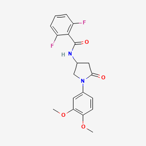 N-(1-(3,4-dimethoxyphenyl)-5-oxopyrrolidin-3-yl)-2,6-difluorobenzamide