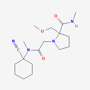 molecular formula C18H30N4O3 B2716328 1-[2-[(1-Cyanocyclohexyl)-methylamino]-2-oxoethyl]-2-(methoxymethyl)-N-methylpyrrolidine-2-carboxamide CAS No. 2223969-30-8