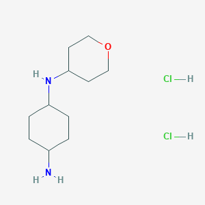 molecular formula C11H24Cl2N2O B2716330 (1R*,4R*)-N1-(Tetrahydro-2H-pyran-4-yl)cyclohexane-1,4-diamine dihydrochloride CAS No. 1286275-80-6