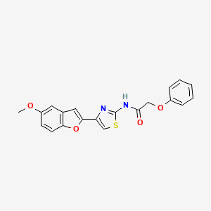 molecular formula C20H16N2O4S B2716336 N-(4-(5-methoxybenzofuran-2-yl)thiazol-2-yl)-2-phenoxyacetamide CAS No. 922057-69-0