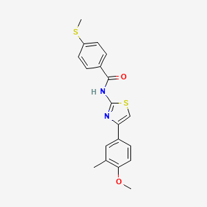 molecular formula C19H18N2O2S2 B2716349 N-(4-(4-methoxy-3-methylphenyl)thiazol-2-yl)-4-(methylthio)benzamide CAS No. 896350-50-8