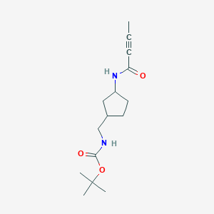 molecular formula C15H24N2O3 B2716351 Tert-butyl N-[[3-(but-2-ynoylamino)cyclopentyl]methyl]carbamate CAS No. 2411271-13-9