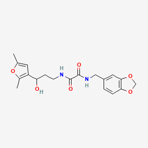 molecular formula C19H22N2O6 B2716352 N1-(benzo[d][1,3]dioxol-5-ylmethyl)-N2-(3-(2,5-dimethylfuran-3-yl)-3-hydroxypropyl)oxalamide CAS No. 1421499-85-5