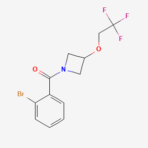 molecular formula C12H11BrF3NO2 B2716356 (2-溴苯基)(3-(2,2,2-三氟乙氧基)氮杂环丁烷-1-基)甲酮 CAS No. 2309555-44-8