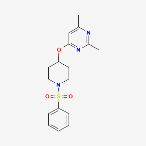 2,4-Dimethyl-6-((1-(phenylsulfonyl)piperidin-4-yl)oxy)pyrimidine