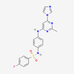 N-(4-((6-(1H-imidazol-1-yl)-2-methylpyrimidin-4-yl)amino)phenyl)-4-fluorobenzenesulfonamide