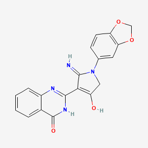 molecular formula C19H14N4O4 B2716386 2-[2-amino-1-(2H-1,3-benzodioxol-5-yl)-4-oxo-4,5-dihydro-1H-pyrrol-3-yl]-3,4-dihydroquinazolin-4-one CAS No. 307507-76-2