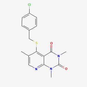 molecular formula C17H16ClN3O2S B2716389 5-((4-氯苄基)硫)-1,3,6-三甲基吡啶并[2,3-d]嘧啶-2,4(1H,3H)-二酮 CAS No. 900004-50-4