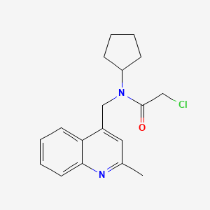 molecular formula C18H21ClN2O B2716391 2-Chloro-N-cyclopentyl-N-[(2-methylquinolin-4-yl)methyl]acetamide CAS No. 2411245-61-7