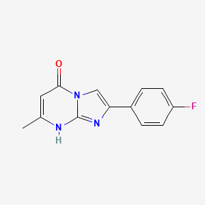 molecular formula C13H10FN3O B2716395 2-(4-Fluorophenyl)-7-methylimidazo[1,2-a]pyrimidin-5-ol CAS No. 866050-49-9