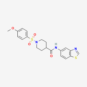 molecular formula C20H21N3O4S2 B2716396 N-(苯并[噻吩]嗪-5-基)-1-((4-甲氧基苯基)磺酰)哌啶-4-甲酰胺 CAS No. 955535-39-4
