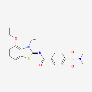 molecular formula C20H23N3O4S2 B2716399 (Z)-4-(N,N-二甲基磺酰胺基)-N-(4-乙氧-3-乙基苯并[噻吩]嗪-2(3H)-基)苯甲酰胺 CAS No. 533868-67-6