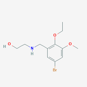 molecular formula C12H18BrNO3 B271640 2-[(5-Bromo-2-ethoxy-3-methoxybenzyl)amino]ethanol 
