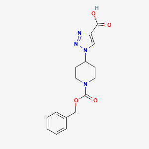 molecular formula C16H18N4O4 B2716405 1-(1-Phenylmethoxycarbonylpiperidin-4-yl)triazole-4-carboxylic acid CAS No. 2287286-74-0