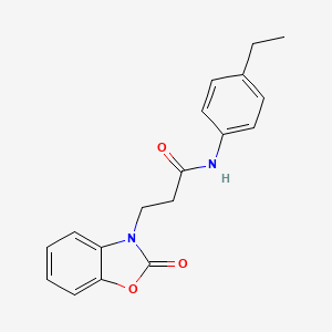 molecular formula C18H18N2O3 B2716406 N-(4-乙基苯基)-3-(2-氧代-1,3-苯并噁唑-3-基)丙酰胺 CAS No. 851989-10-1