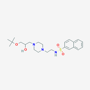 molecular formula C23H35N3O4S B2716408 N-(2-(4-(3-(tert-butoxy)-2-hydroxypropyl)piperazin-1-yl)ethyl)naphthalene-2-sulfonamide CAS No. 2034338-43-5