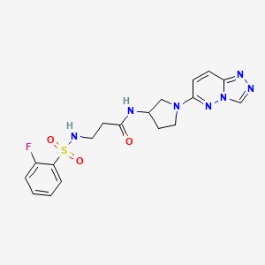 molecular formula C18H20FN7O3S B2716410 N-(1-([1,2,4]triazolo[4,3-b]pyridazin-6-yl)pyrrolidin-3-yl)-3-(2-fluorophenylsulfonamido)propanamide CAS No. 2034336-72-4