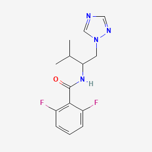 molecular formula C14H16F2N4O B2716419 2,6-difluoro-N-(3-methyl-1-(1H-1,2,4-triazol-1-yl)butan-2-yl)benzamide CAS No. 2034228-84-5