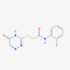 molecular formula C11H9FN4O2S B2716422 N-(2-fluorophenyl)-2-((5-oxo-4,5-dihydro-1,2,4-triazin-3-yl)thio)acetamide CAS No. 898631-10-2