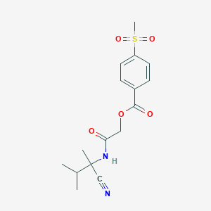 molecular formula C16H20N2O5S B2716432 [2-[(2-Cyano-3-methylbutan-2-yl)amino]-2-oxoethyl] 4-methylsulfonylbenzoate CAS No. 877237-21-3