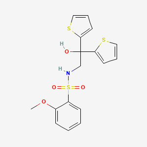 molecular formula C17H17NO4S3 B2716433 N-(2-羟基-2,2-二(噻吩-2-基)乙基)-2-甲氧基苯磺酰胺 CAS No. 2034477-95-5