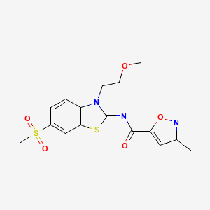 (E)-N-(3-(2-methoxyethyl)-6-(methylsulfonyl)benzo[d]thiazol-2(3H)-ylidene)-3-methylisoxazole-5-carboxamide