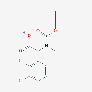 molecular formula C14H17Cl2NO4 B2716439 2-{[(叔丁氧羰基)(甲基)氨基]-2-(2,3-二氯苯基)乙酸 CAS No. 1404824-58-3