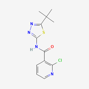 molecular formula C12H13ClN4OS B2716448 N-[5-(叔丁基)-1,3,4-噻二唑-2-基]-2-氯烟酰胺 CAS No. 866010-66-4