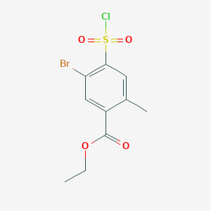 molecular formula C10H10BrClO4S B2716450 Ethyl 5-bromo-4-(chlorosulfonyl)-2-methylbenzoate CAS No. 2138566-81-9