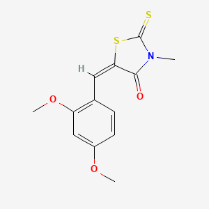 molecular formula C13H13NO3S2 B2716453 (5E)-5-[(2,4-二甲氧基苯基)甲基亚甲基]-3-甲基-2-硫代-1,3-噻唑烷-4-酮 CAS No. 1351440-70-4