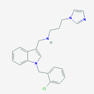 molecular formula C22H23ClN4 B271646 N-{[1-(2-chlorobenzyl)-1H-indol-3-yl]methyl}-N-[3-(1H-imidazol-1-yl)propyl]amine 