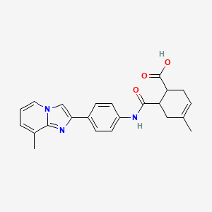 4-Methyl-6-{[4-(8-methylimidazo[1,2-a]pyridin-2-yl)anilino]carbonyl}-3-cyclohexene-1-carboxylic acid