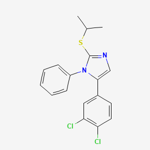 molecular formula C18H16Cl2N2S B2716468 5-(3,4-dichlorophenyl)-2-(isopropylthio)-1-phenyl-1H-imidazole CAS No. 1207020-16-3