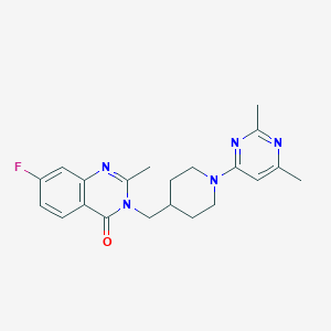 molecular formula C21H24FN5O B2716469 3-[[1-(2,6-Dimethylpyrimidin-4-yl)piperidin-4-yl]methyl]-7-fluoro-2-methylquinazolin-4-one CAS No. 2415488-16-1