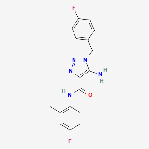 molecular formula C17H15F2N5O B2716475 5-amino-1-(4-fluorobenzyl)-N-(4-fluoro-2-methylphenyl)-1H-1,2,3-triazole-4-carboxamide CAS No. 899973-21-8