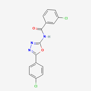 molecular formula C15H9Cl2N3O2 B2716476 3-氯-N-(5-(4-氯苯基)-1,3,4-噁二唑-2-基)苯甲酰胺 CAS No. 888415-01-8