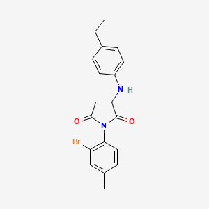 molecular formula C19H19BrN2O2 B2716478 1-(2-Bromo-4-methylphenyl)-3-[(4-ethylphenyl)amino]pyrrolidine-2,5-dione CAS No. 1008665-47-1