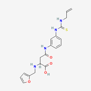 molecular formula C19H22N4O4S B2716479 4-((3-(3-Allylthioureido)phenyl)amino)-2-((furan-2-ylmethyl)amino)-4-oxobutanoic acid CAS No. 1047981-21-4