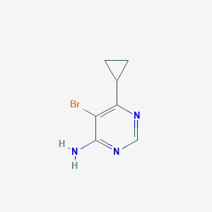 molecular formula C7H8BrN3 B2716484 5-溴-6-环丙基嘧啶-4-胺 CAS No. 1434127-33-9