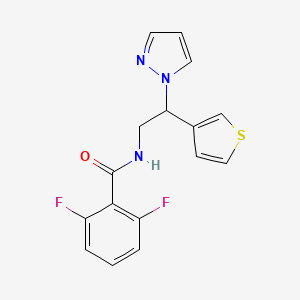molecular formula C16H13F2N3OS B2716493 N-(2-(1H-pyrazol-1-yl)-2-(thiophen-3-yl)ethyl)-2,6-difluorobenzamide CAS No. 2034568-20-0