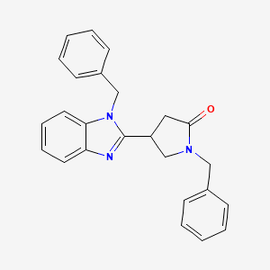molecular formula C25H23N3O B2716496 1-benzyl-4-(1-benzyl-1H-benzimidazol-2-yl)pyrrolidin-2-one CAS No. 847396-41-2