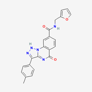 molecular formula C22H17N5O3 B2716502 N-(2-furylmethyl)-3-(4-methylphenyl)-5-oxo-4,5-dihydro[1,2,3]triazolo[1,5-a]quinazoline-8-carboxamide CAS No. 1031594-69-0